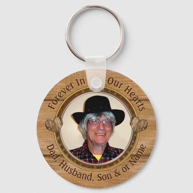 2 Photos Personalised, Memorial Keychain Keepsakes (Front)