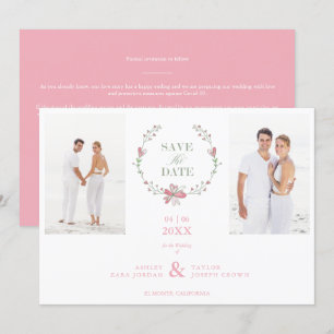 2 Photos Pink Floral Collage Wedding Covid19