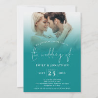  2 Photos QR Jewel Tone Turquoise Purple Wedding