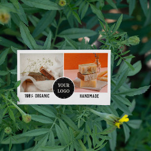 2 Photos Round Logo Small Crafting  Business Card