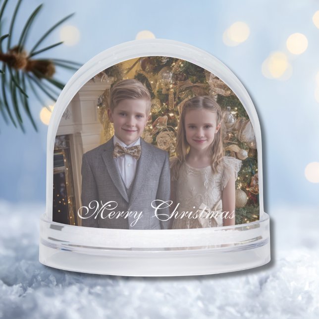 2 Photos Script Kids Dog Photo Fun Personalised  Snowglobe (Creator Uploaded)