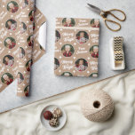 2 Photos Vintage White Christmas Merry & Bright Wrapping Paper<br><div class="desc">Print the child's name on this red wrapping paper to add a festive touch to any Christmas gift you give.</div>