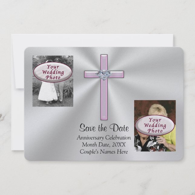 2 Photos, Your Text Christian Save the Date Cards (Front)
