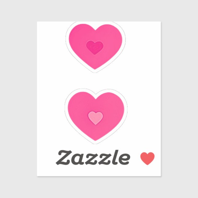 2 Pink Heart Sticker (Sheet)
