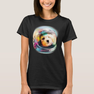 2 Poodle Puppy In Astronaut Helmet Space Galaxy Do T-Shirt