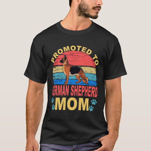 2 Promoted To German Shepherd Mum T-Shirt (Front)