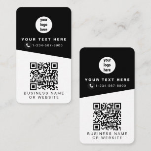 2 QR Codes 2 Business Logos & 2 Contacts  Business Card