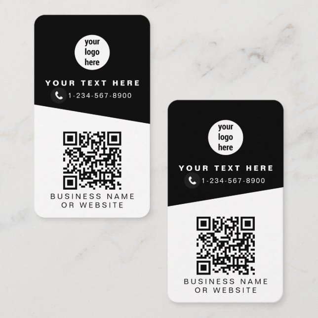 2 QR Codes 2 Business Logos & 2 Contacts  Card (Front/Back)