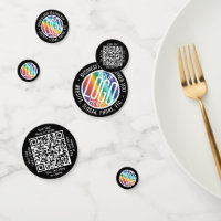 2 QR Codes Generator & Business Logo Black Table