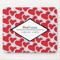 2 Red Hearts Repeating Pattern Cute Cadiac Nurse