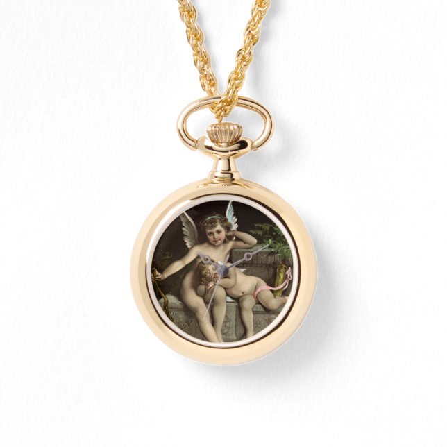 2 retro cupids sitting watch (Front)