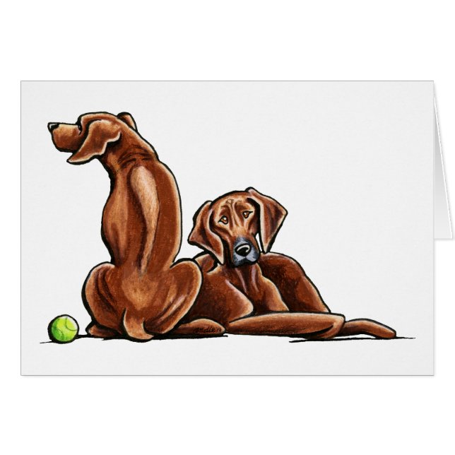 2 Rhodesian Ridgebacks (Front Horizontal)