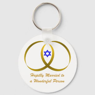 2 rings & STAR of DAVID, Hapilly Married Key Ring