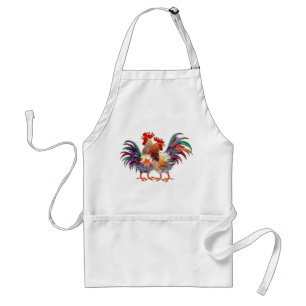 2 ROOSTERS by SHARON SHARPE Standard Apron
