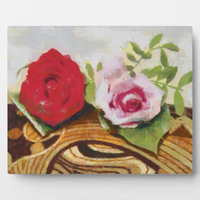 2 roses painting plaque (Front)