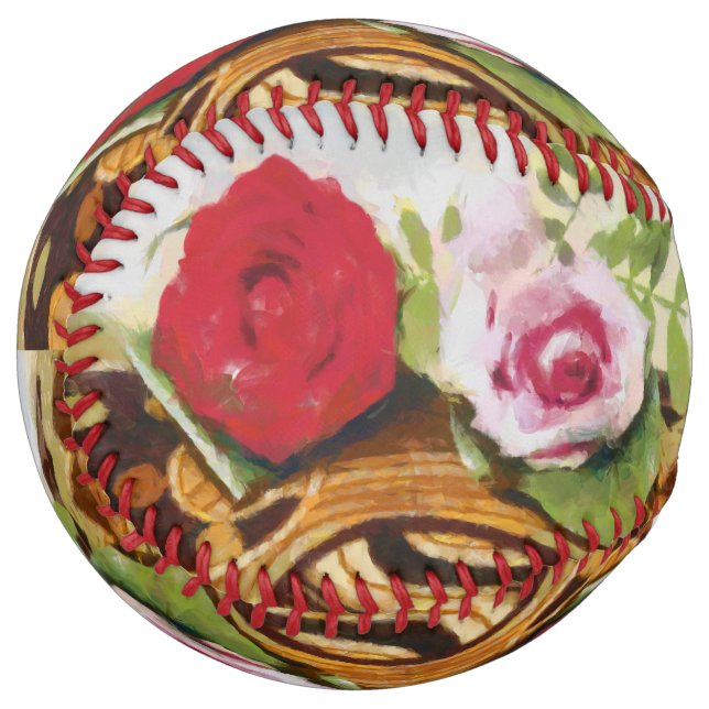 2 roses painting softball (Front Left)