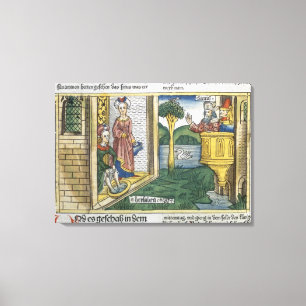 2 Samuel 11 1-5 David sees Bathsheba bathing, from Canvas Print