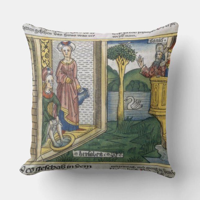 2 Samuel 11 1-5 David sees Bathsheba bathing, from Cushion (Front)