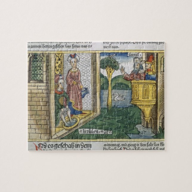 2 Samuel 11 1-5 David sees Bathsheba bathing, from Jigsaw Puzzle (Horizontal)