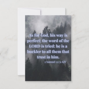 2 Samuel 22:31 KJV Bible Verse Pic Flat Greeting Card