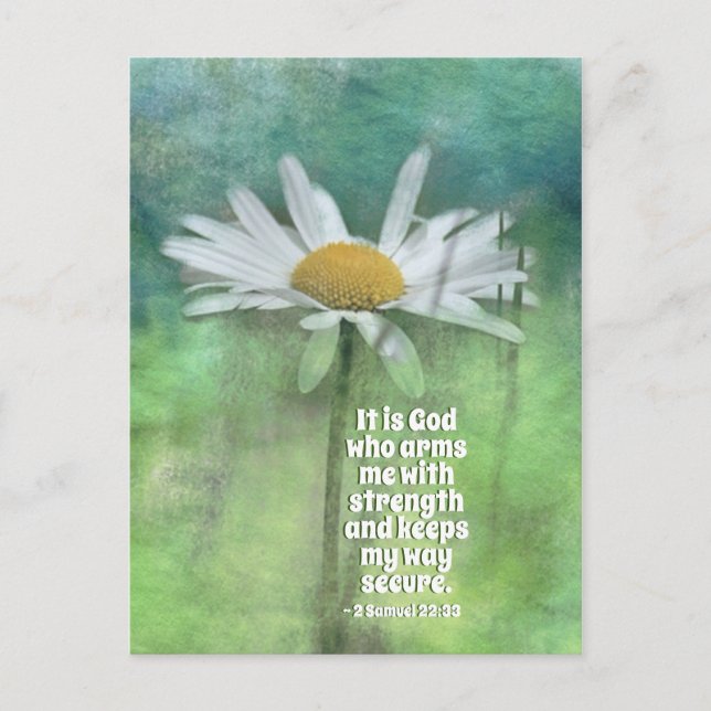 2 Samuel 22:33 It is God who arms me with strength Postcard (Front)
