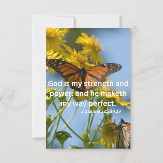 2 Samuel 22:33 KJV Bible Scripture Pic Greeting Card (Front)