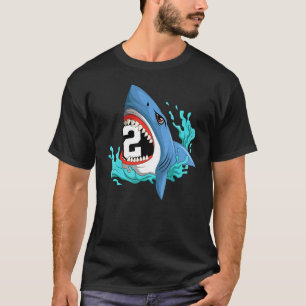 2 Shark Birthday Animal Themed Bday Party Celebrat T-Shirt