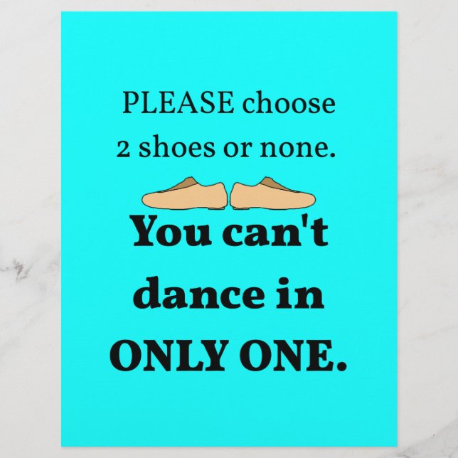 2 Shoes or None Cyan Flyer (Front)