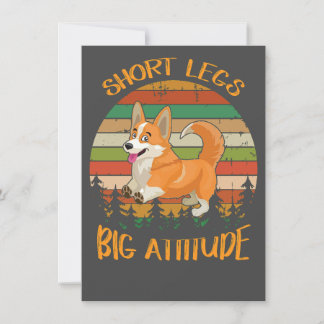 2 Short Legs Big Attitude corgi Invitation