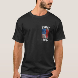 2 SIDE Arrest This Trump 2024 US American Flag T T-Shirt