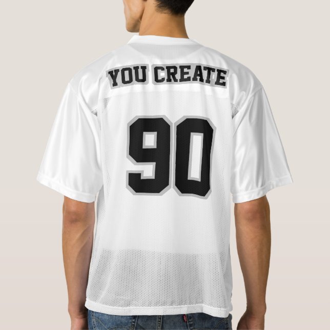 2 Side BLACK SILVER GRAY WHITE Men Football Jersey (Back)