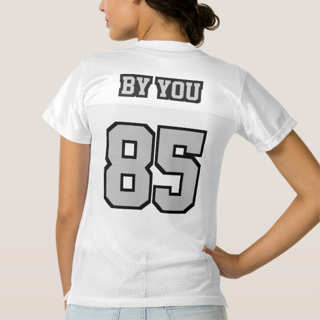 2 Side SILVER GRAY BLACK WHITE Womens Sport Jersey (Back)