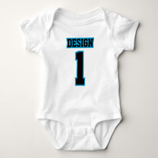 2 Side WHITE BLACK BLUE Tutu Football Babywear Baby Bodysuit (Front)