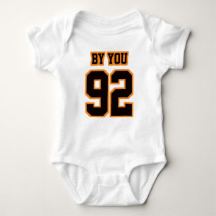 2 Side WHITE BLACK ORANGE Bodysuit Football Jersey