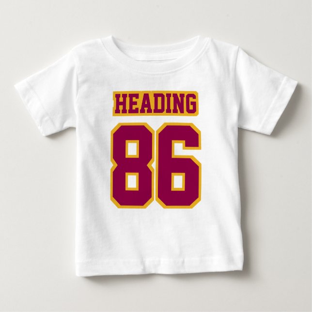 2 Side WHITE BURGUNDY GOLD Dress Football Jersey Baby T-Shirt (Front)