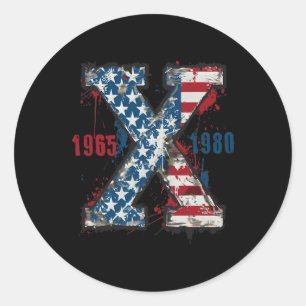 (2 Sided)4th Of July Trump American Flag Usa  Classic Round Sticker
