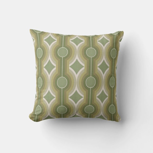 2- Sided 70's Inspired Vintage Style Accent Pillow (Front)