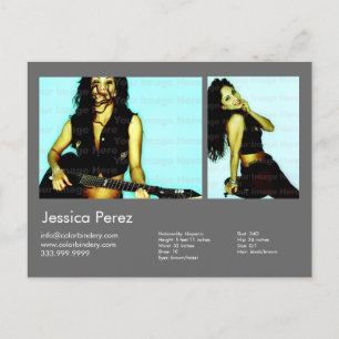 2-Sided Actor & Model 2 Shot Dark Grey Headshot Co Postcard