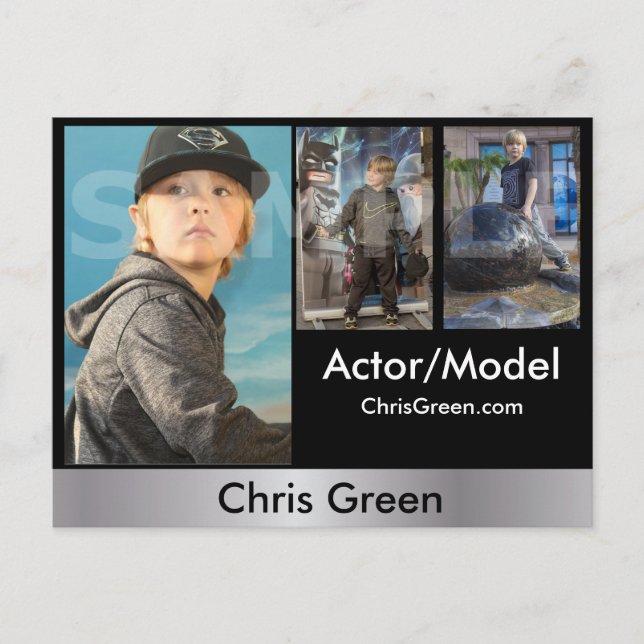 2-Sided Actor & Model Headshot Comp Postcard (Front)