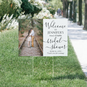 2 Sided Any Theme Bridal Shower Photo Welcome Yard Garden Sign