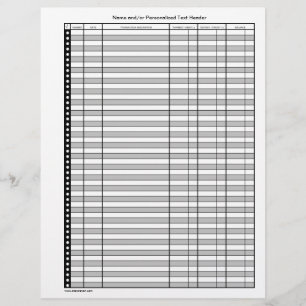 2-sided Banking Transaction Register Pages