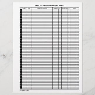 2-sided Banking Transaction Register Pages