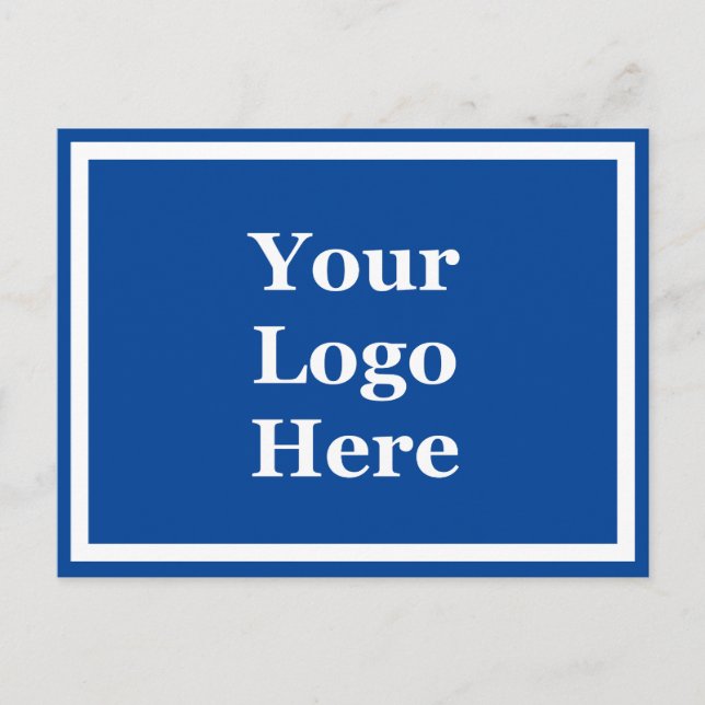 2-Sided Blue & White Template Your Logo Here Postcard (Front)