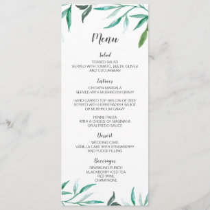 2-sided Branch Boho Wedding Menu Card