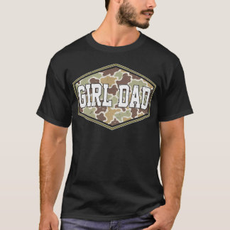 (2 Sided) Camo Girl Dad Camouflage Dad Of Girl T-Shirt