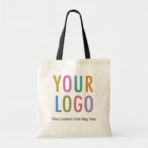 2 Sided Canvas Tote Bag Company Logo Black Handle