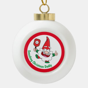 🎅🤶2 sided customisable Christmas pickleball Cer Ceramic Ball Christmas Ornament