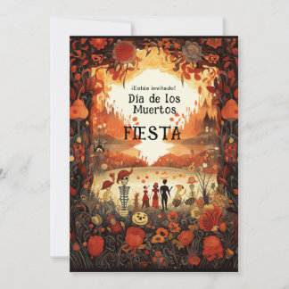 💀🎉 2 sided  Día de Muertos Party Invitation