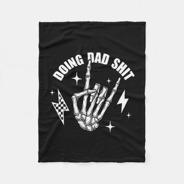 2 Sided Doing Dad Funny Skeleton Toilet Fathers Fleece Blanket (Front)