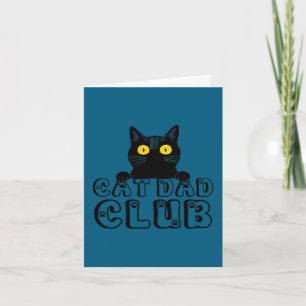 (2 sided) funny cat dad club husband birthday card